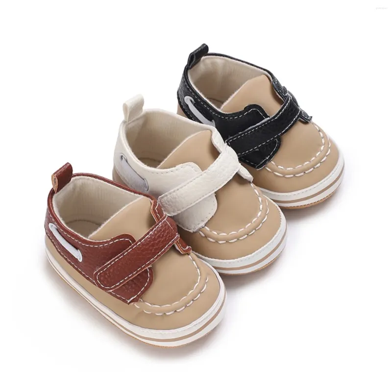 Premiers marcheurs infantile bébé garçons filles baskets en cuir PU anti-dérapant chaussures plates semelle souple Prewalker enfant en bas âge marcheur