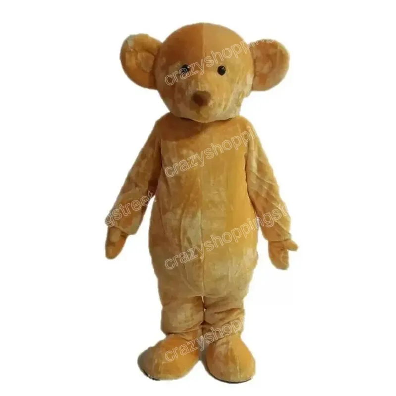 Costume da mascotte orso bruno chiaro di Natale Abiti da personaggio dei cartoni animati di alta qualità Abiti da carnevale di Halloween Abiti da festa per adulti per feste di compleanno