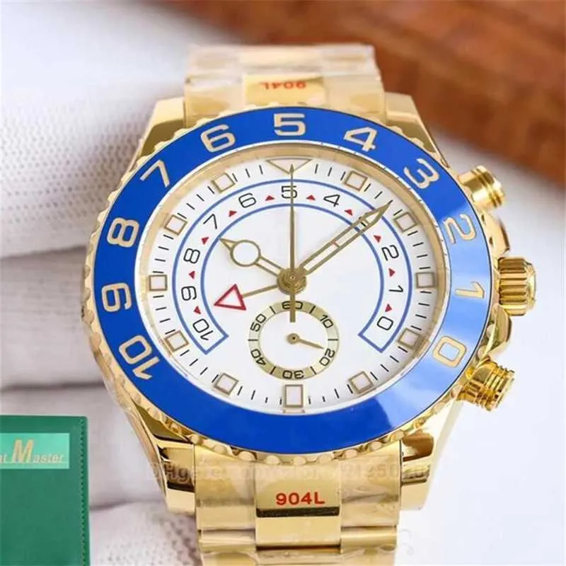 Rolaxs Mens Gold Watch Vintage Oysttersteel Bracelet Waite Dial Water Proof Designer Watches Yachtmaster Man Watchs Mechanical Wristwatch285s Have Logo