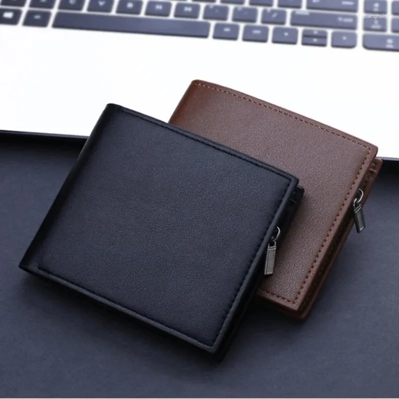 Carteiras Carteira Masculina Curta PU Couro Resistente ao Desgaste Multi-Cartão Saco de Cartão Banknote Coin Purse Billfold