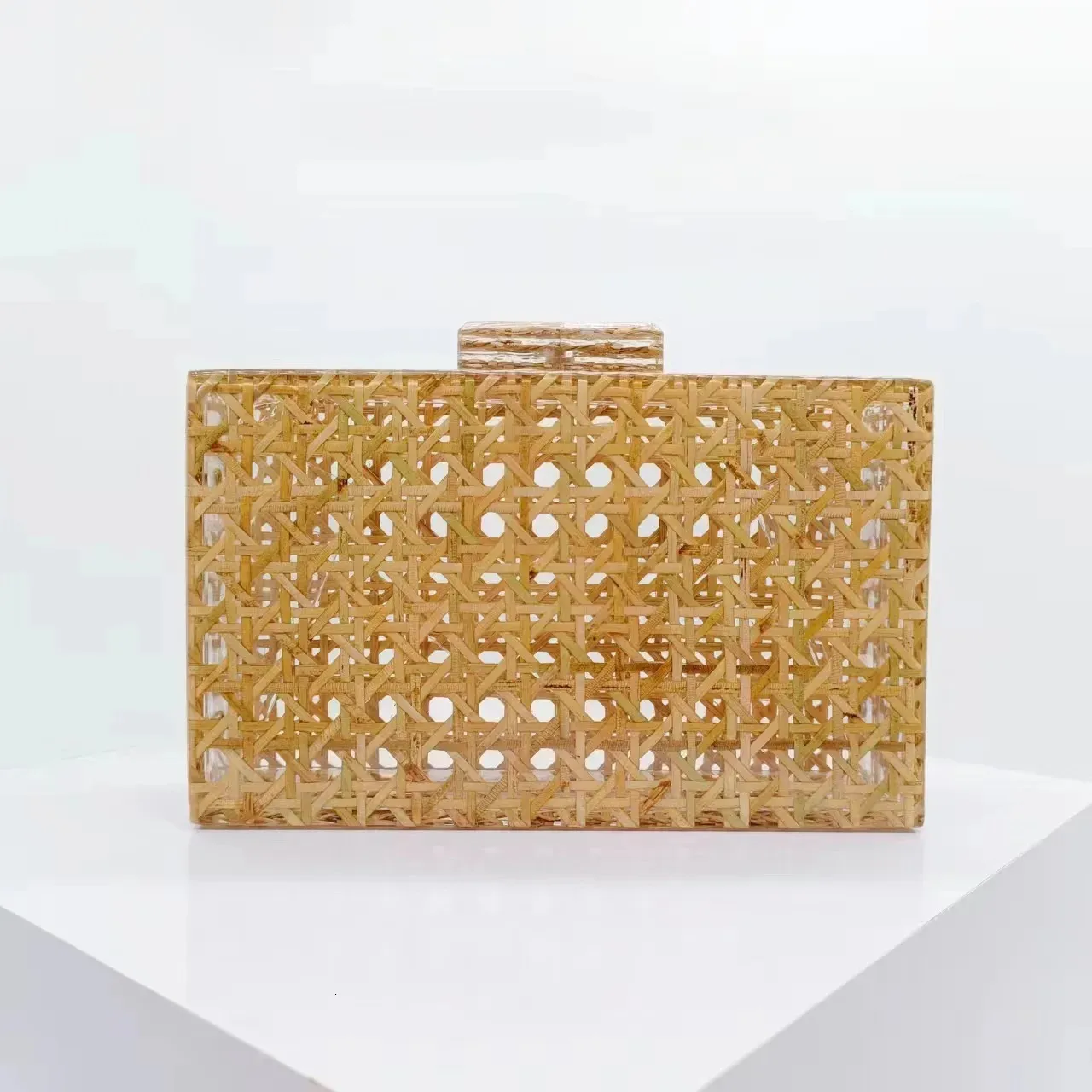 Evening Bag Rattan Acrylic Box Bag Crochet Clutch For Wedding Party Purses Summer Wicker Handbags Ner High Quality 231115 From 27 DHgate