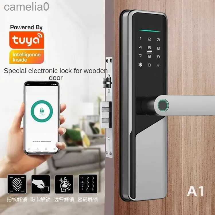 Smart Lock Tuya Smart Life App Wi -Fi Control Control Smart Door Block Linkoprint Biometric