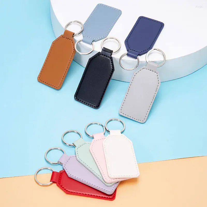 Keychains 50 20 10Pcs Blank PU Leather Keychain For Men Women Simple Car Key Chains Rings Business Party Wedding Gift DIY Pendant