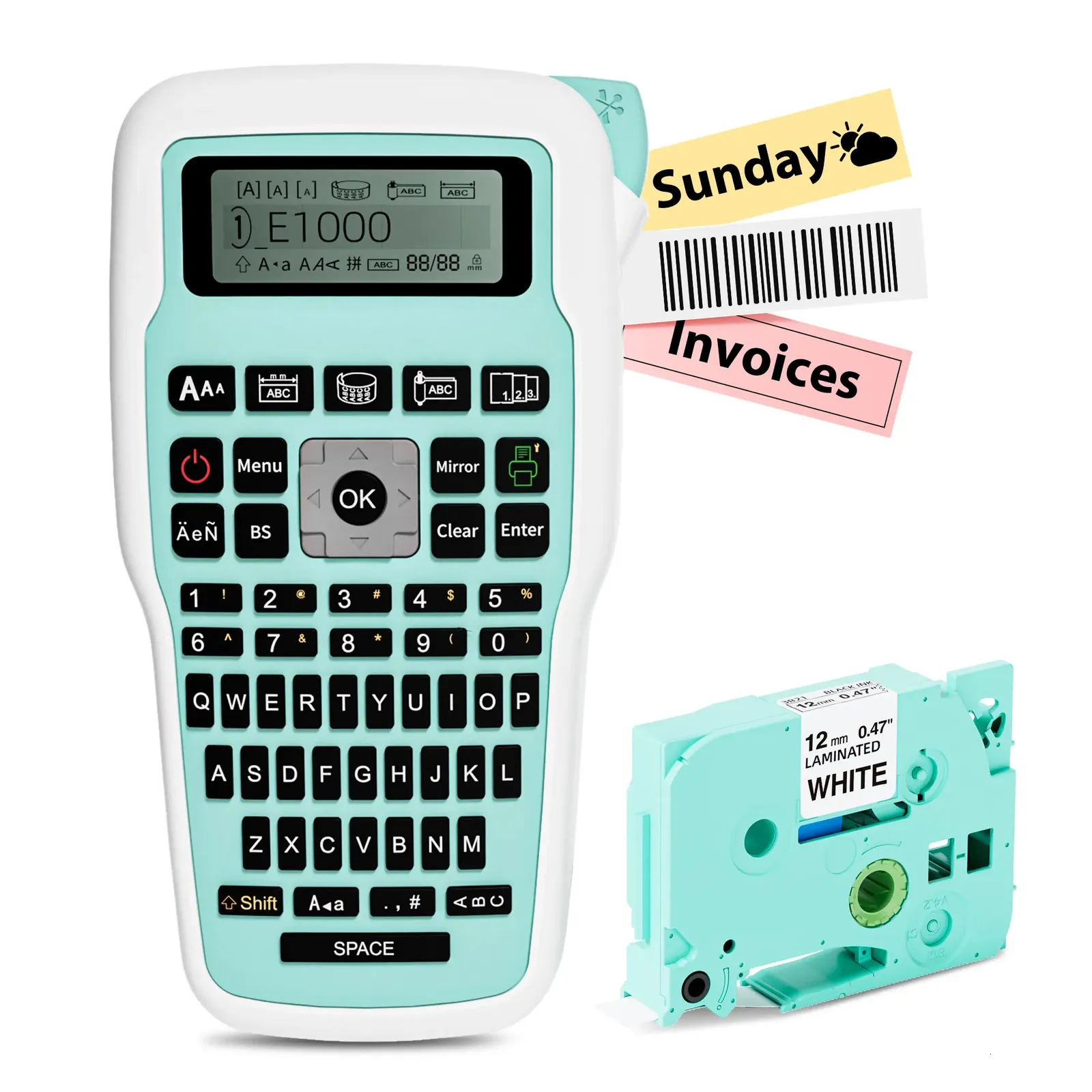 Skrivare Ribbons Vixic Handheld Label Maker E1000 Label Printer With Qwerty Keyboard Portable Machince USB Connect for P-Touch Label Maker Tze231 231116
