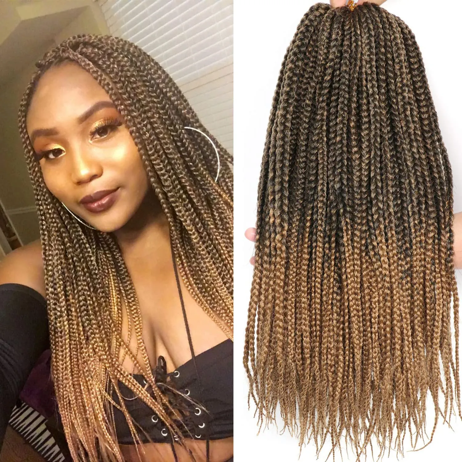 24 Synthetic Box Braid Hair Extensions For Women Heat Resistant Straight  Braids With Colored Box Braided Line Knot Afro Braid Fiber From Eco_hair,  $15.46