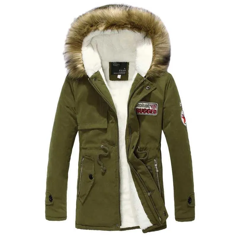 Men's Down Parkas Wool Linner Men Winter Jacket Army Green 2022 Winter Men's Thick Warm Fur Collar Long Jackets Men Hooded Parka Men Coat J231116