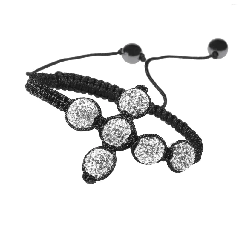 Bracelets à maillons tressés en perles de strass, Micro pavé, pierre d'hématite de guérison, bijoux élégants réglables pour femmes