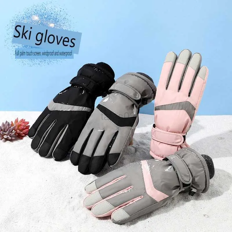 Gants d'hiver Noir pour Homme Femme Imperméable antidérapants écran tactile  ski