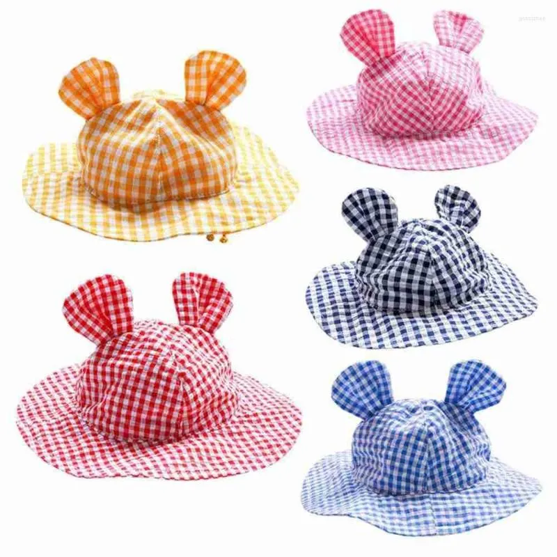 Chien vêtements rétro oreille Plaid ombre réglable chat accessoires Sunhat Pet chapeau casquette soleil protection
