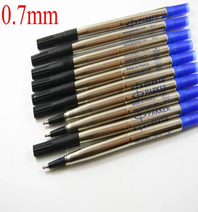 10pcs metal Parker Blue Black Good Quality 07mm Rollerball Pen Refills1219270