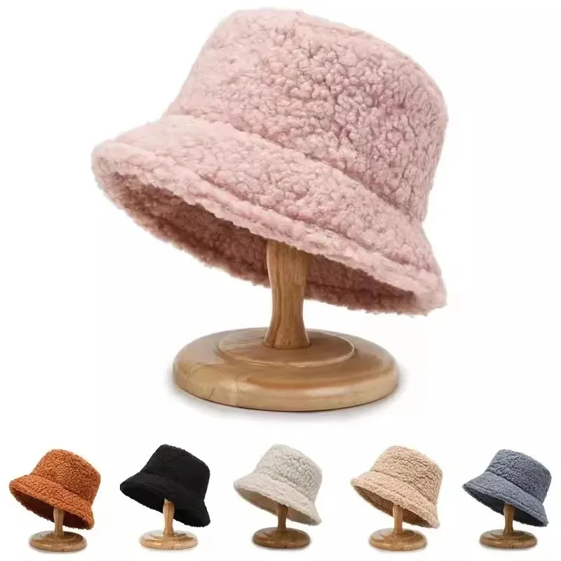 Bucket Hats for Women Winter Warm Thickened Comfortable Cap Lamb Wool  Fisherman Hat Faux Fur Hat Furry Bucket Hat 