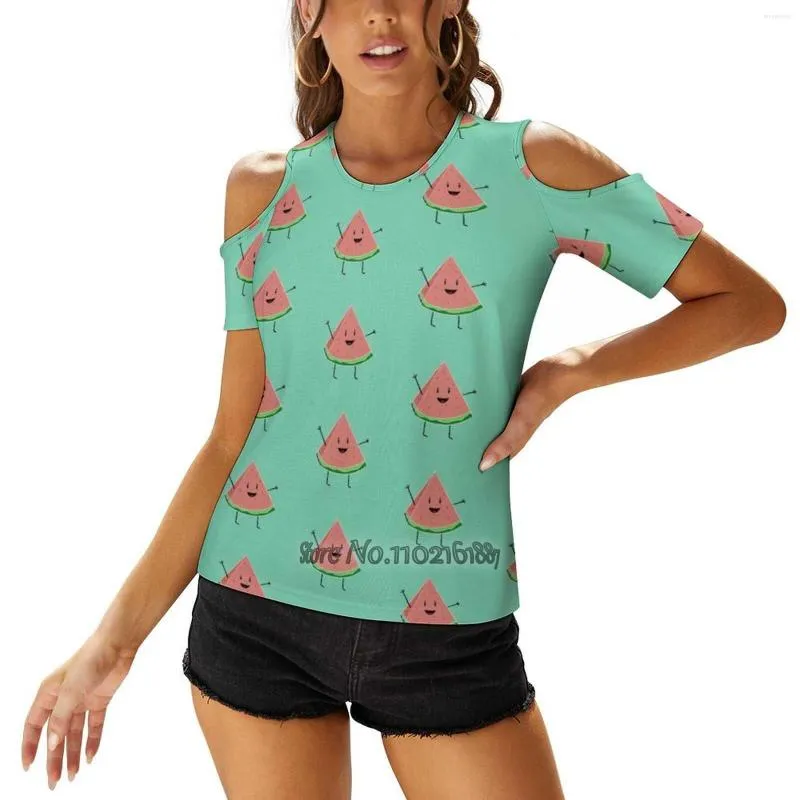 Women's T Shirts Walter Melon - Cute Salad Woman Tshirts Printed Tops Fashion Graphic Shirt Harajuku Short Sleeve T-Shirt Fruit Happy