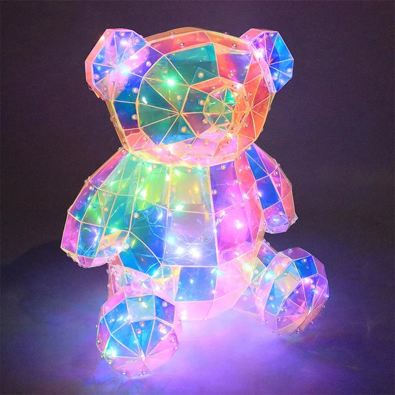 Led Rave Toy LED coloré brillant ours 30 CM modèle saint valentin cadeau décoration intérieur noël Halloween jouets 231115