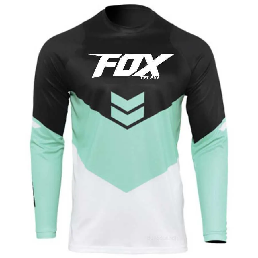 T-shirt da uomo fox teleyi Maglie downhill Estate Mountain Bike Polera MTB Camicie Offroad DH Maglia moto Motocross Racing Mtb Jersey