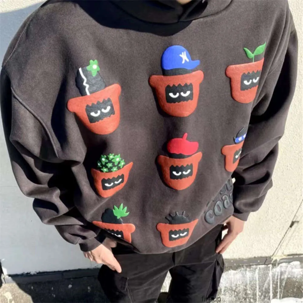 Sweatshirts Erkek Kadın Tasarımcı Hoodies Moda Sokak Giyim CPM Cho High Street Sınırlı Sınırlı Yüz Mektubu Köpük 3D Baskı Autumn -Winter Gevşek Kadife Kapüşonlu Te Sweate