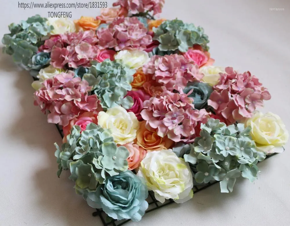 装飾的な花Tongfeng 10pcs / lot Wedding Decoration Roses Peony Wall Background Arch Runner Flower