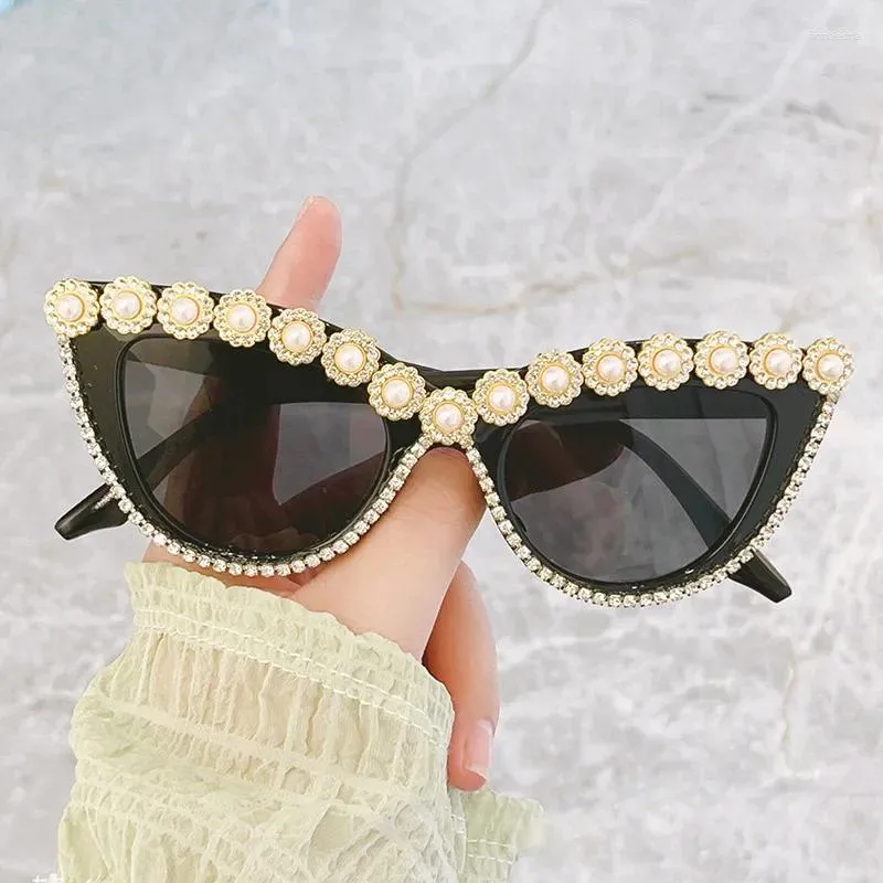 Zonnebril Mode Luxe Juwelen Zonnebril Feestdecoratie Lady Shades Oversized Strass Cat Eye Diamond Voor Vrouwen