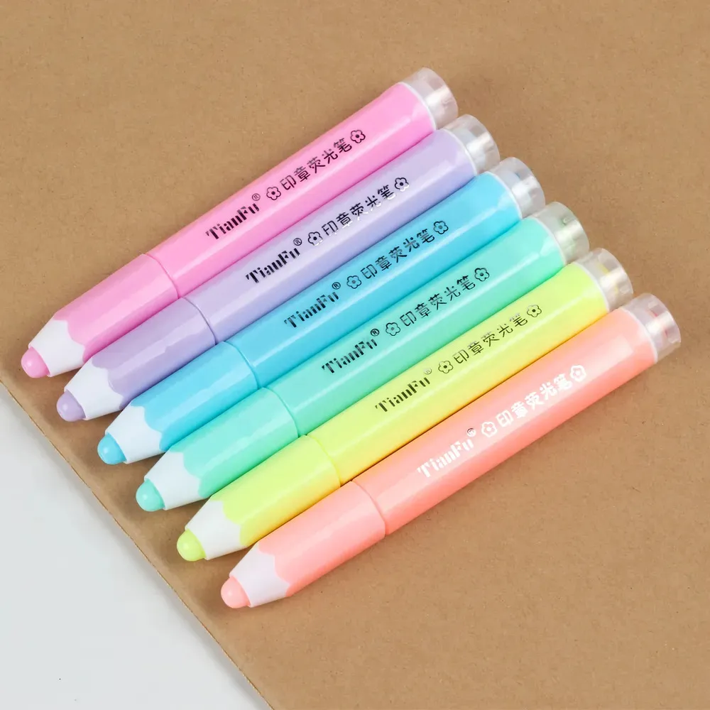 Highlighters Double Ended Stampters Highlighters DIY DIDLE Hand Accounting Pen لطيف الفلورسنت.