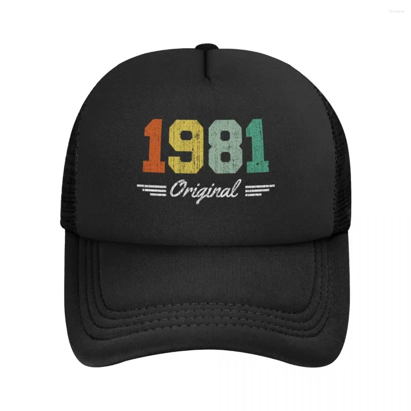 Ball Caps Classic 1981 Original Birthday Trucker Hat Women Men Personalized Adjustable Unisex Baseball Cap Spring