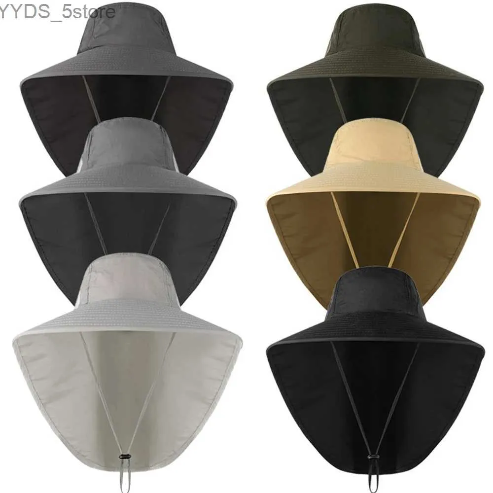 Quick Dry Wide Brim Stand Studio Hat With Neck Cover For Fishing