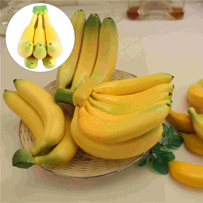 Décoration de fête 5 Pcs Réaliste Simulation Fruits Plantes Artificielles Faux Plastique Banane Jaune Décor Arbre Fruit