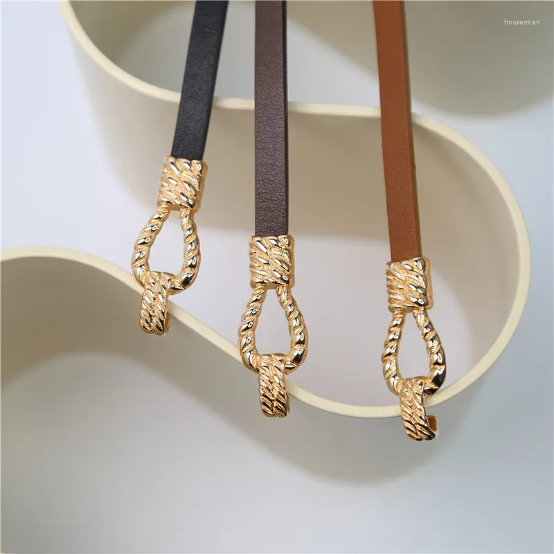 Belts Genuine Leather Women's Belt Alloy Buckle Fashion Versatile Decoration With Dress Thin Factory Stock