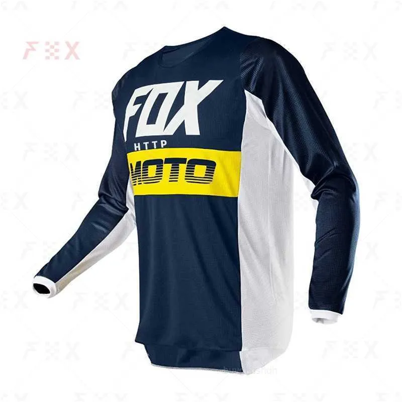 2023men's Tシャツ2021チームMTBモトクロスジャージーHTTPフォックスMaillot DHサイクリングダウンヒルJerseyq23
