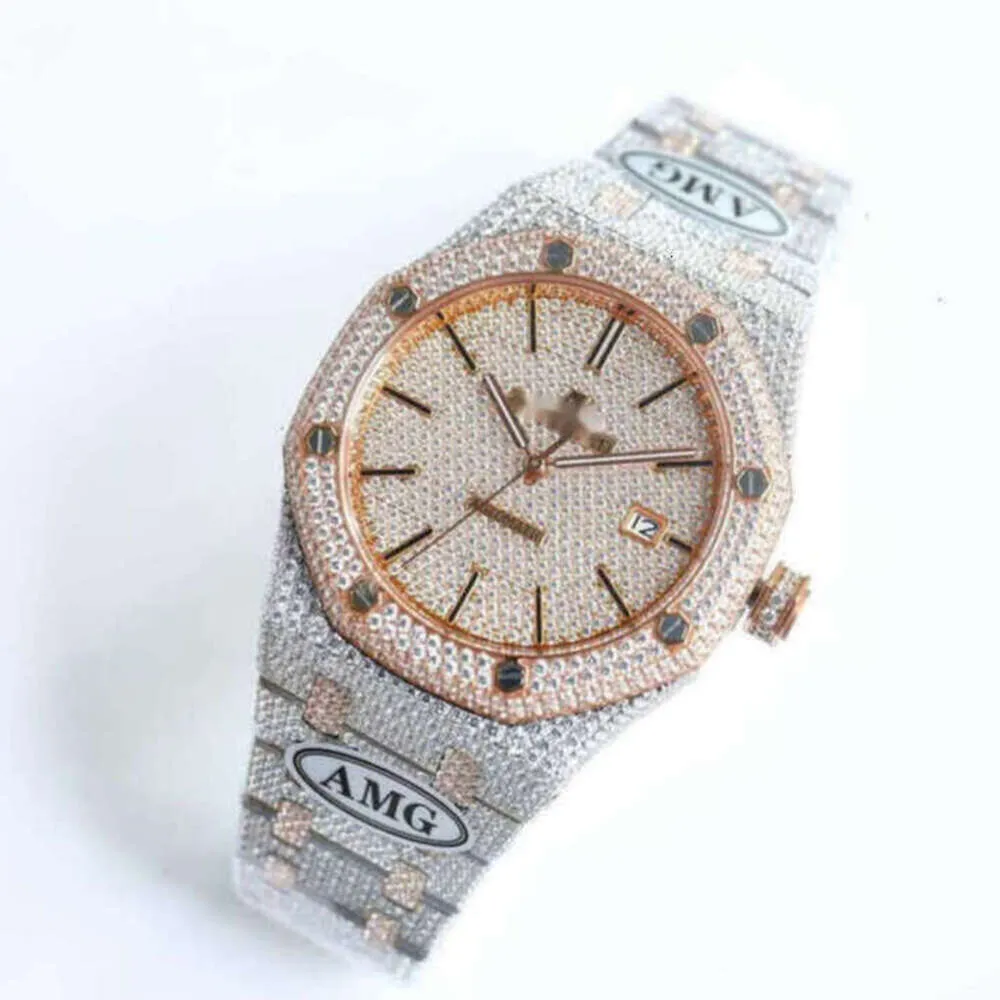 Projektant Full Diamond Watch Ice Out Men Watch AP Menwatch E0Y3 Auto Mechanic