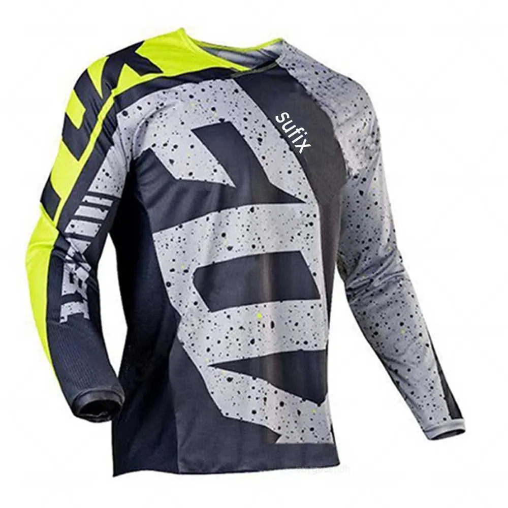 Men's T-Shirts Sufix Fox MTB Road Jerseys Motocross Shirt Men Breathable Mountain Bike Mtb Long Sleeve Racing Quick-drying Cycling Jersey