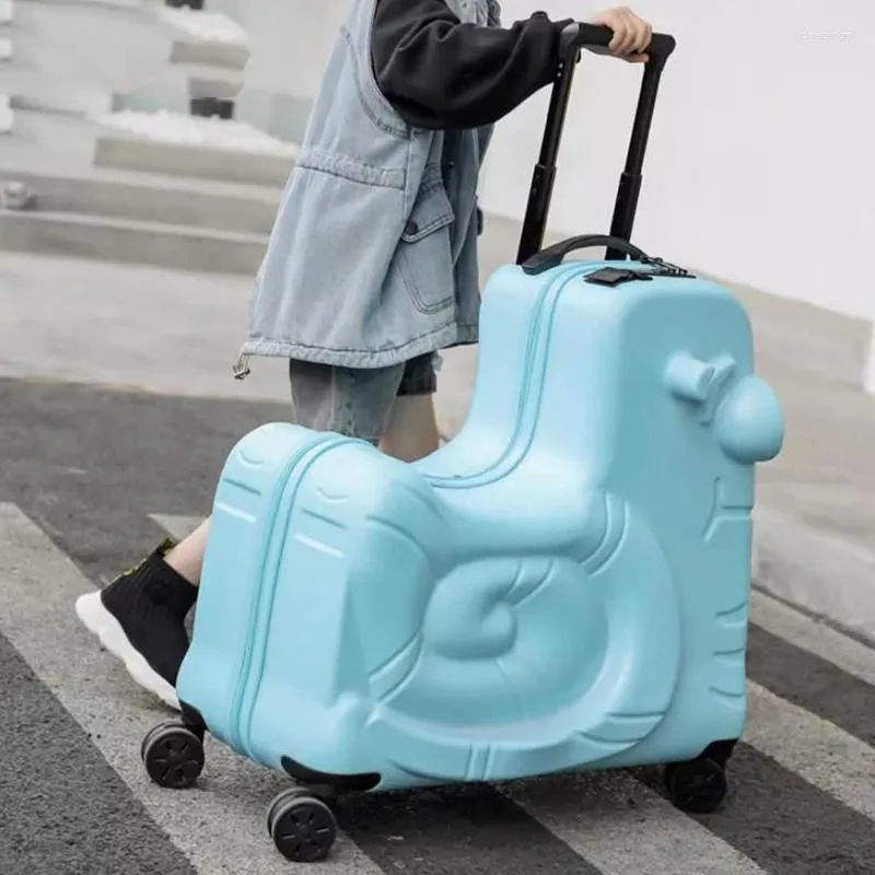 Koffer Können Sitzen Kinder Trolley Kofferraum Reiten Koffer Cartoon 24  Zoll Fahrt Baby Anhänger Gepäck Reisetasche Schultasche Geschenk Von 149,45  €