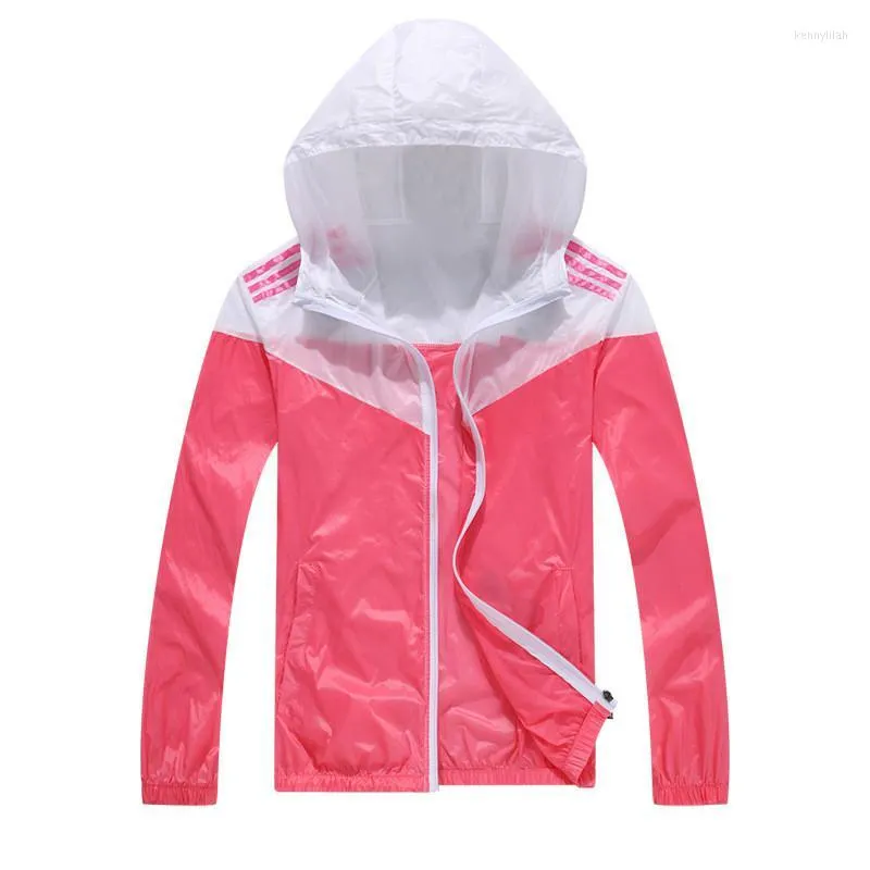 Vestes pour femmes Casual Sunscreen Print Couples Thin Windbreaker Fast Dry Sun Proof Transparent Jacket Taille S-3xl Basic Quality Outwear