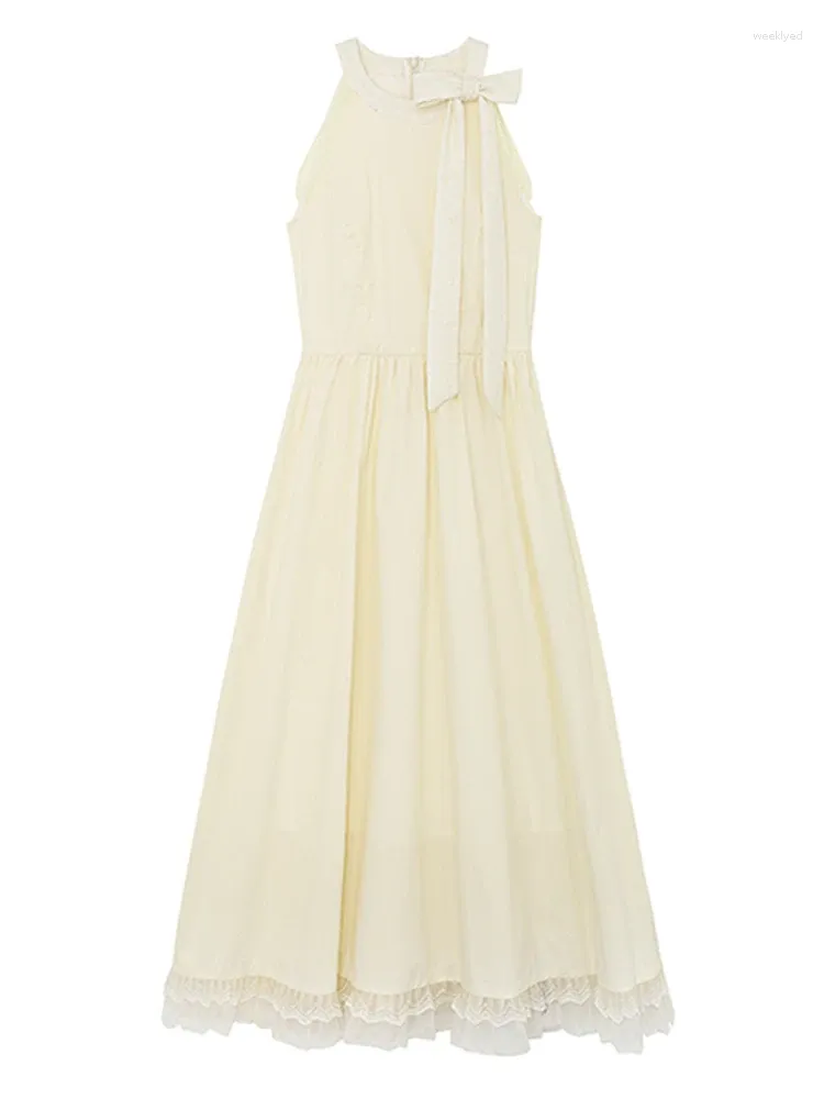 Sukienki swobodne elegancka moda seksowna szczupła sukienka kobiet letnia bez pleców okrągła szyja suknia balowa z rękawów ramię Y2K