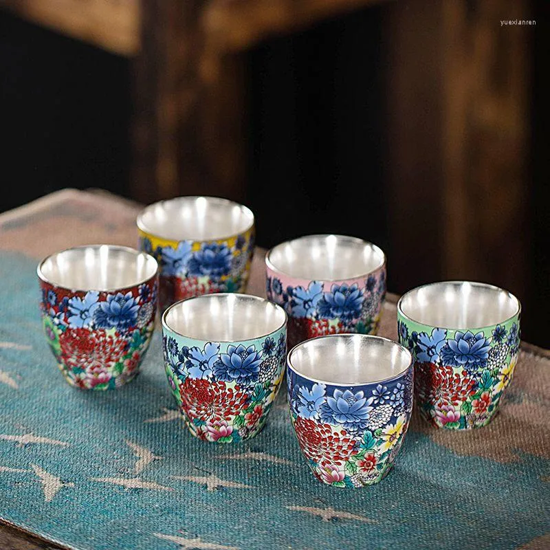 Cups Saucers Light Luxury Teacup Ceramic Tea Set Enamel Color Boutique Kitchen Supplies Coffe
