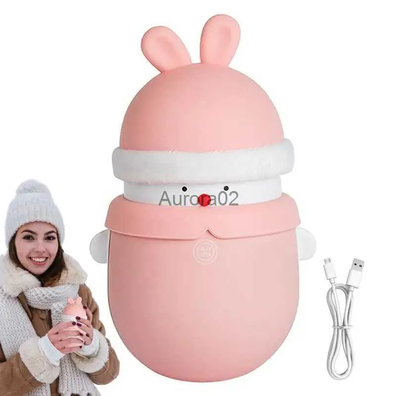 Space Heaters 6000mAh Cartoon Hand Warmer Mini Portable USB Rechargeable Hand Warmer 3 Level Heating Night Light with Hand String Winter Home YQ231116