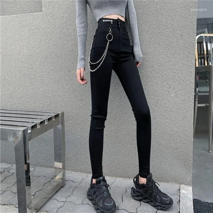 Frauen Leggings Frauen 2023 Frühling Herbst Mode Hohe Taille Dünne Stretch Hosen Weibliche Beiläufige Dünne Bleistift Damen Schwarz Lange W68