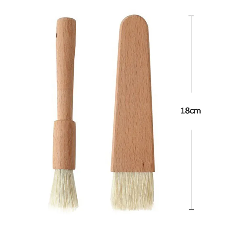 BBQ Basting Brush Oil Sauce Barbecue Grill Brush Wood Handle Baking Pastry Butter Honey Brush Wooden Kitchen Utensils (9-1)