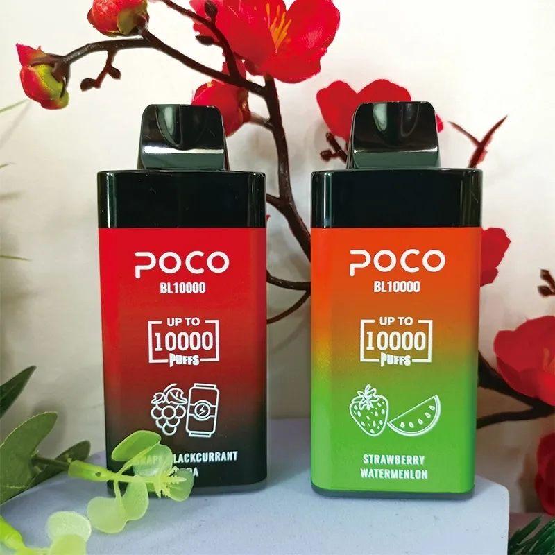 UE USA Warehouse Original 10000 Puffs Do jednorazowy Vape POCO BL10000 Elektroniczne papierosowe papieros do ładowania przepływu powietrza Regulowane 20 ml 15 flaovrs