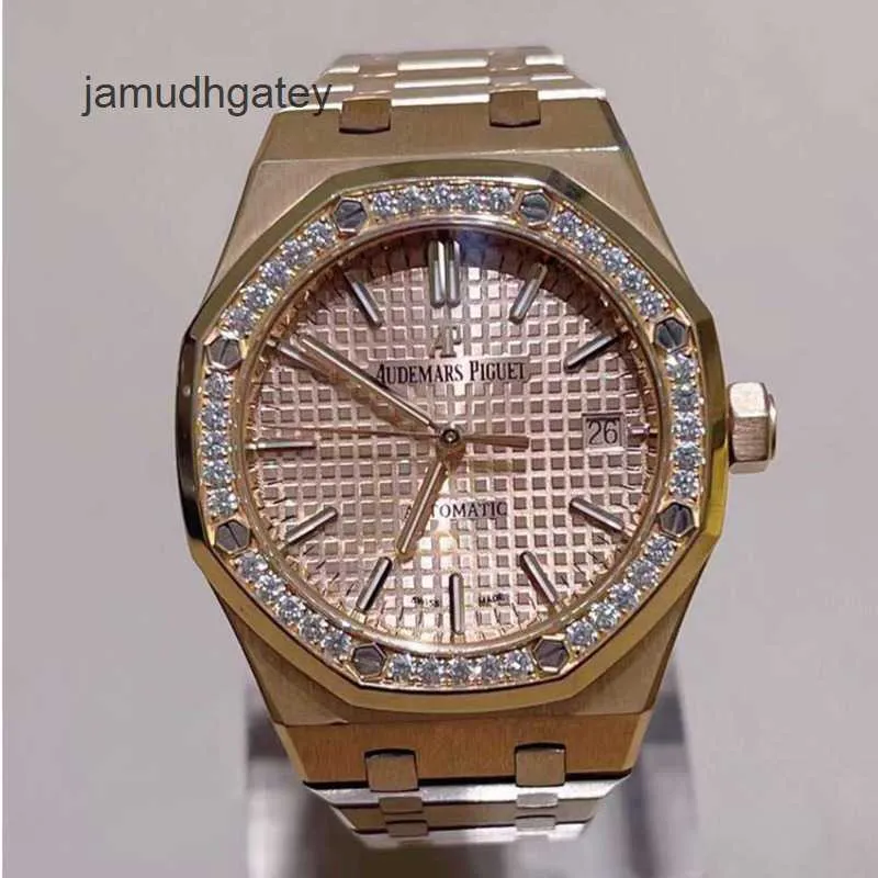 AP Szwajcarski zegarek luksusowy Royal Oak Series 15451or Rose Gold Oryginalny Diamond Gold Dial Men's and Women's Unisex Fashion Sports Sports Machinery Watch