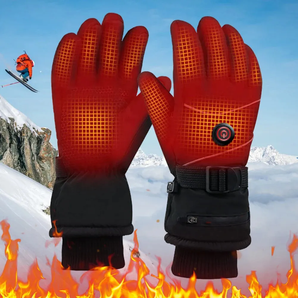 Ski Gloves DC Rechargeable Electric Heated Hand Warmer Heated Gloves