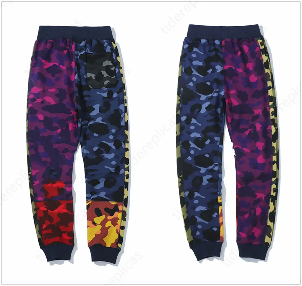 Sportvrachtbroeken Designer broek schedel Donkere kleurblokken Hoofdschroevende joggingbroek joggen oversized kleurzak bedrukt camo lumino vpi