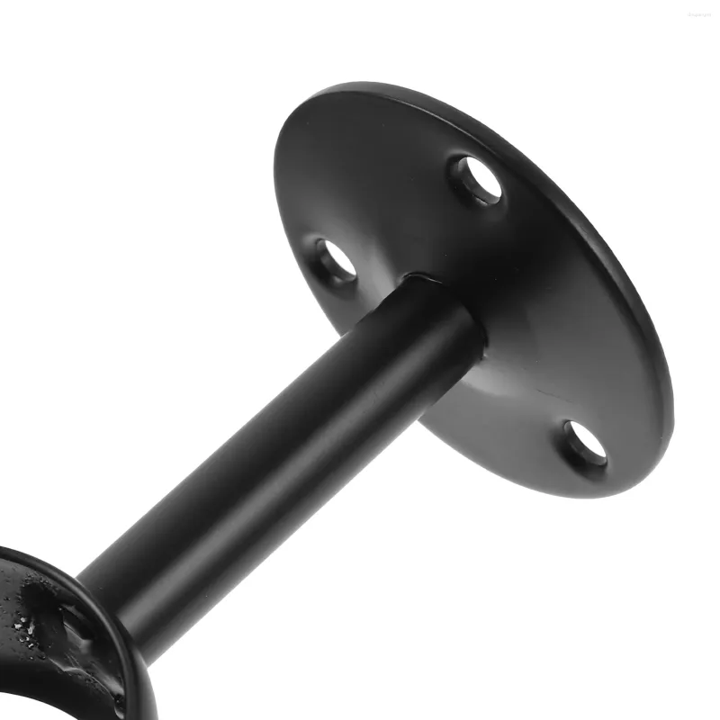 Set Of 4 Black Flange Seat Rod Hook Brackets For Wall Mounting And Ceiling  Curtains Round Rods Github Hooks Included From Doujiangne, $13.34