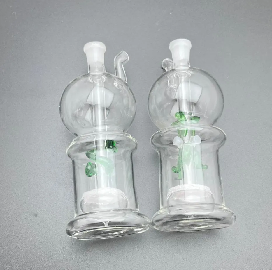 Pipa da fumo Mini bong in vetro narghilè Forma metallica colorata Classica mela superiore e inferiore Nucleo di sabbia Bottiglia di fumo d'acqua in vetro con buone prestazioni di filtrazione