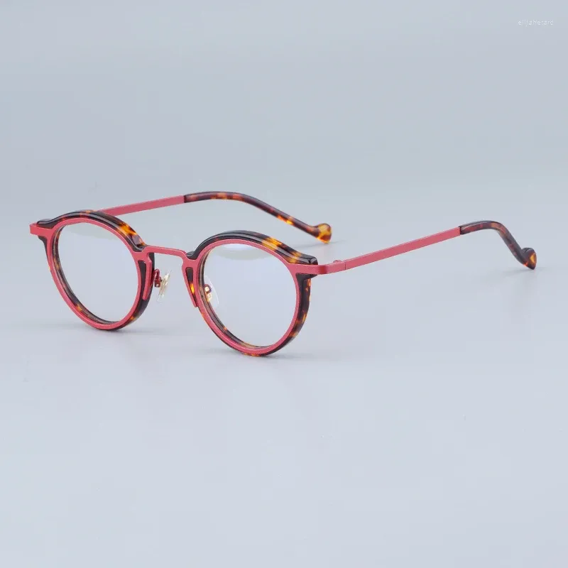 Lunettes de soleil Cadres Personnalisé Multicolore Tortue Hommes Lunettes Optique Acétate Métal Classique À La Main Dames Femmes Prescription Ronde