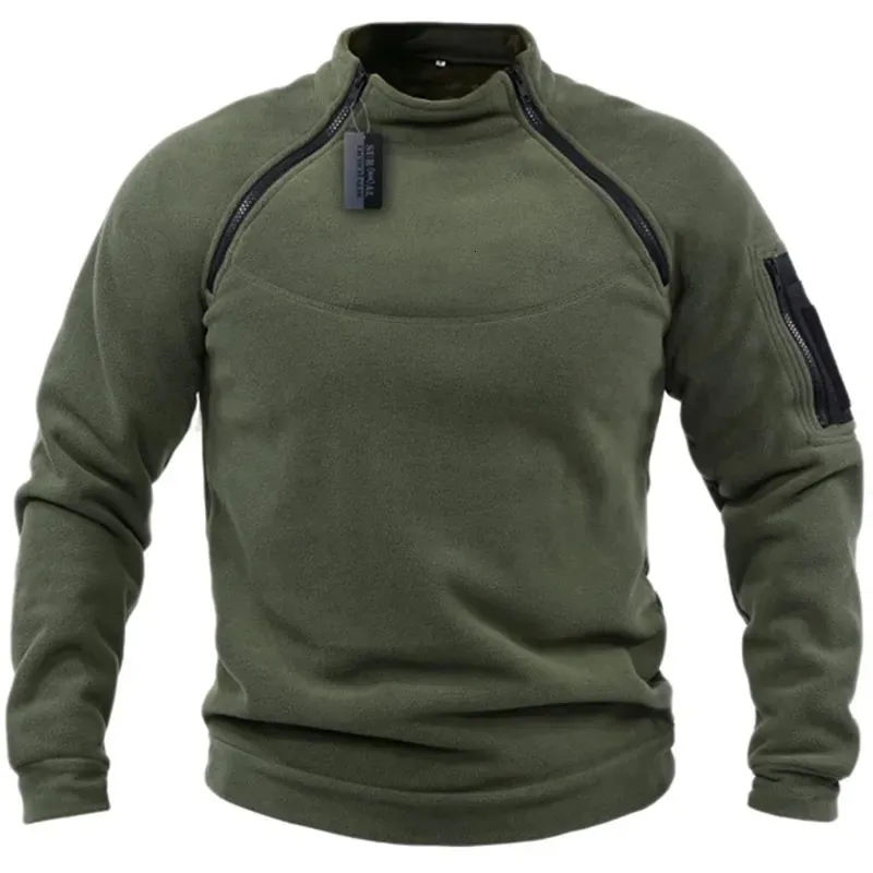 Chaquetas para hombres EE. UU. Táctico para hombres al aire libre Polar Fleece Chaqueta Ropa de caza Cremalleras cálidas Jersey Hombres Abrigo a prueba de viento Ropa interior de senderismo térmica 231116