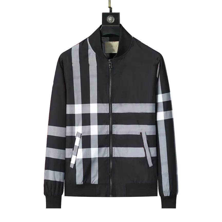 Hot Men's Jackets Designer Classic striped plaid printing autumn and winter windrunner Baseball Zipper casual Jacket Clothing Coats