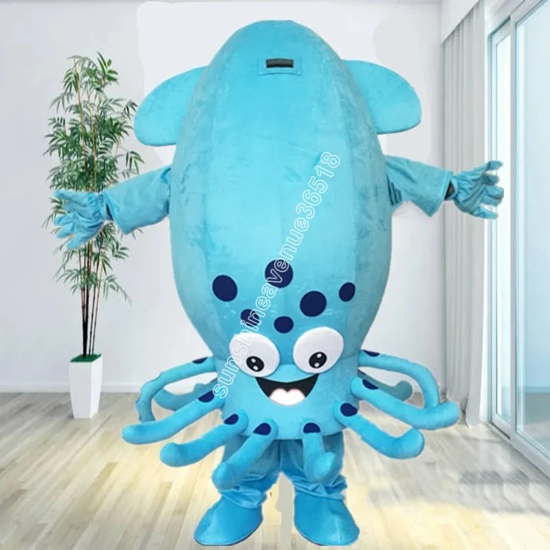 Świąteczny Octopus Mascot Costume Cartoon Temat Charakteru karnawał unisex dorośli rozmiar Halloween przyjęcie urodzinowe fantazyjne strój na świeżym powietrzu dla mężczyzn