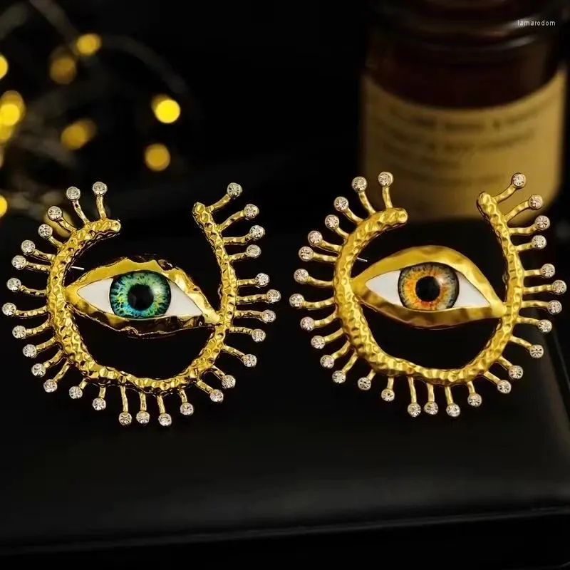 Brosches Schiaparelli Middle Eye Brosch European och American Foreign Trade Vintage Coat Accessory Pin Star Style Style
