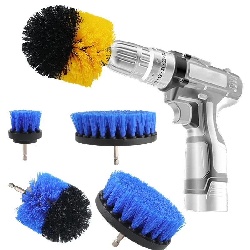 Borstar 3st Drill Brush Set With Attachment Extender Power Scrubber Polisher Badrum Rengöringssats Akryl BRISTLE HUS TOOLS 230414