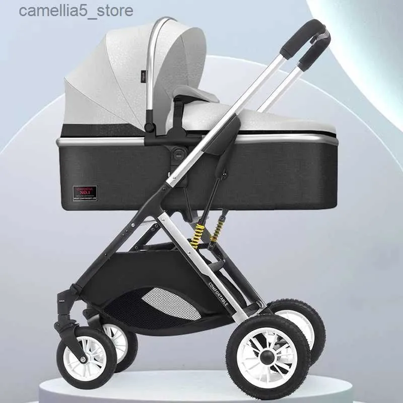 Passeggini # Passeggino in pelle PU Trolley da viaggio Passeggino da viaggio ultraleggero Carrozzina Cestino per dormire Carrozzina per bambini Car 2023 Q231116