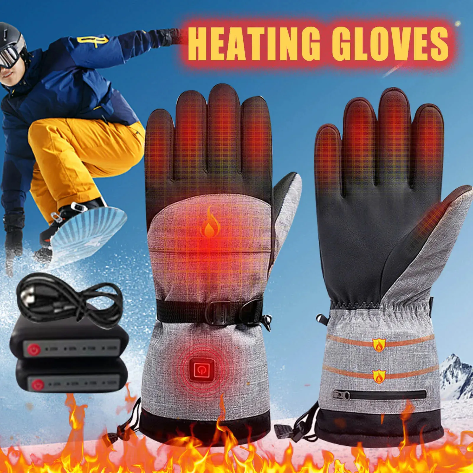 Winter Heated Gloves: Waterproof, Touchscreen Electric Warm Gloves